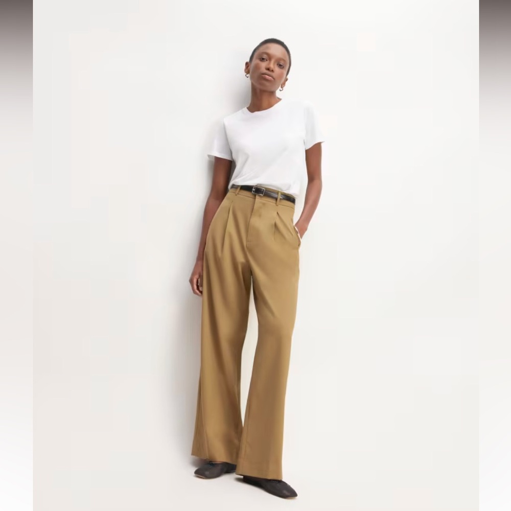 NWT Everlane Italian Wool Way-high Drape Pants Camel sz 4